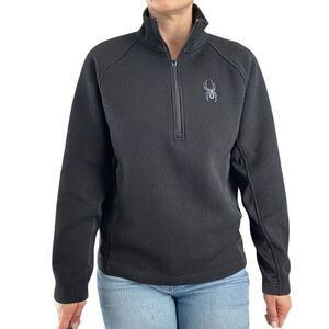 Spyder Men’s Black 1/4 Zip Pullover Sweater Jacket Size Small S Classic